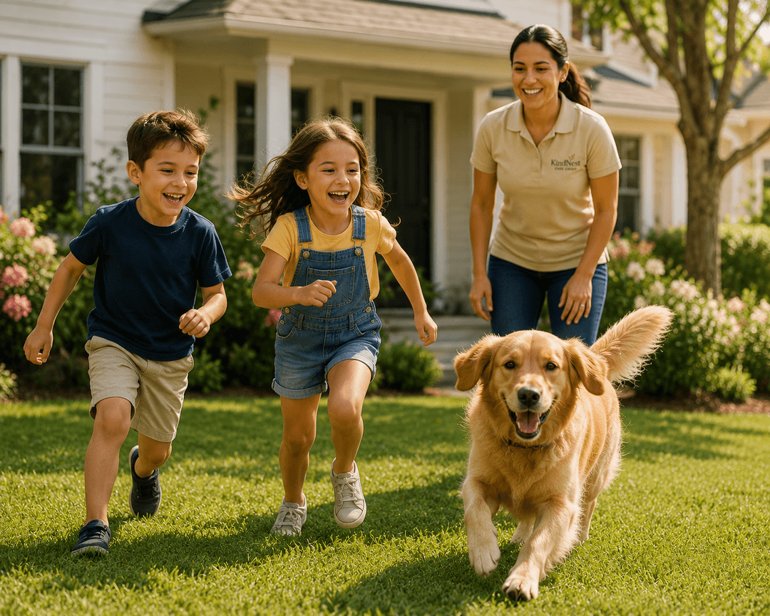 KindNest caregiver with family